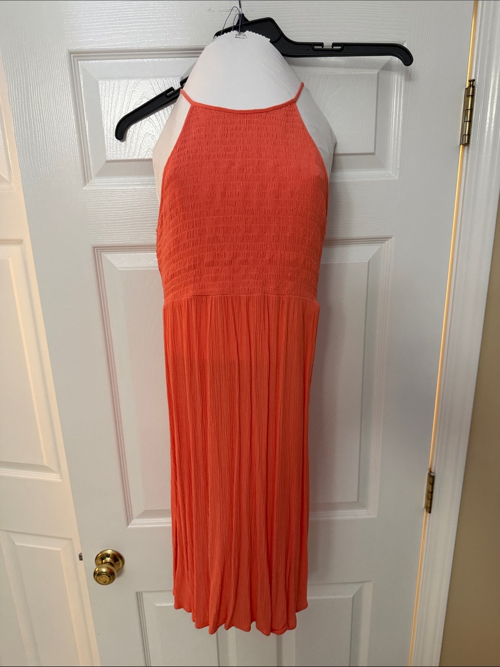 Orange Halter Midi Dress - Women